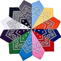 Bandanas Paisley Print Novelty Headband,12 packs Multi-Purpose Cotton Bandanas Printed Unisex Kerchief-image-59