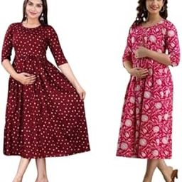 Women's Maternity Kurti with Feeding Zippers – Comfortable and Convenient Nursing Wear (Pack of 2)-image-3