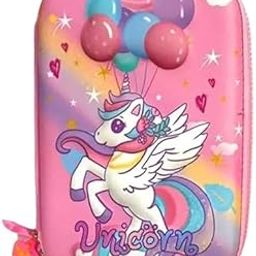 NSTECH Unicorn Pencil 3D Big Embossed Large Capacity Pouch Cartoon Design Theme Pouch Pencils Box Smooth Zipper Large Capacity for Girls School Students-image-93