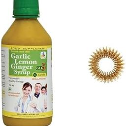 SKSB GLG5+ Karela Diabetes & Sugar Control Syrup Garlic, Lemon, Ginger, Karela, Turmeric & American Apple Cider Vinegar without Honey 225ml each with one No. Sujok Ring for Fingers Acupressure-20