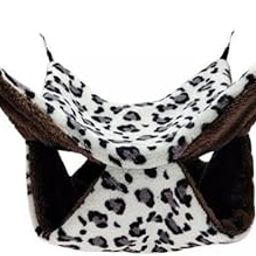 FABLOFT® 5xSmall Animal Hanging Hammock Warm Cage Accessory for Hamster Squirrel Ferret Gray 34cmx34cm-image-1