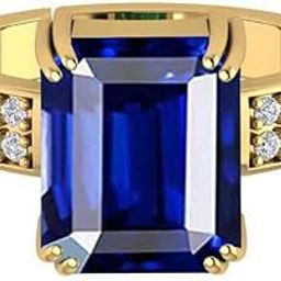 13.25 Ratti 12.25 Certified Original Blue Sapphire Gold Plated Ring Panchdhatu Adjustable Neelam Ring [SIDHARTH10644]-9