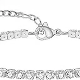 vama FASHIONS Adjustable Silver Plated AD Stones Tennis Bracelet Armlet for Girls & women.-picture-3