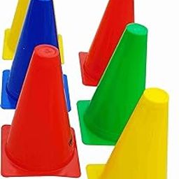 HYORTS® Training Cones, 6 inches(15.24 cm), Set of 24, Multi-Colour Sports Agility Markers for Football,Cricket Basketball and Many More-image-37
