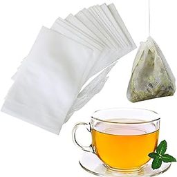 Empty White Filter Loose Leaf Tea Bags, Non-Woven Fabric Drawstring Bags, Transparent White Disposable Tea Filter Bags, Empty Dip Tea Bags for Tea Coffee Herbal Tea, (5 x 7 cm)-28