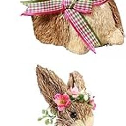 MERISHOPP 2 Pieces Artificial Straw Rabbit Sculpture Ornament for Desktop Garden Decor|Home & Garden|Home D?©cor|Figurines-image-63