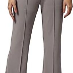 Women Relaxed Straight Leg Flared High-Rise Lint Free Parallel Trousers-image-10