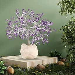 Amethyst Crystal Tree with Premium Crystal Base - 500 Beads | Home Decor & Gifting Item | Feng Shui Decor | Positive Energy and Harmony in Every Branch | Unique Handcrafted Art Piece-24