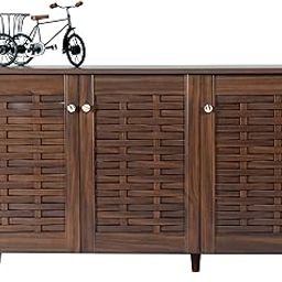 DeckUp Bei 3-Door Engineered Wood Shoe Rack with Wooden Legs (Walnut, Matte Finish), 680 Mm Height-18