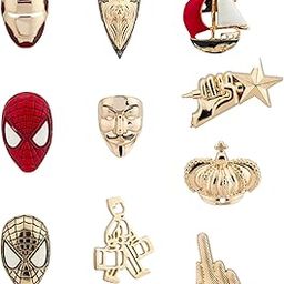 Set of 10 Metal Lapel Pins/Brooch for Mens Suit (Multicolor) KN-2018-CMB-150-18