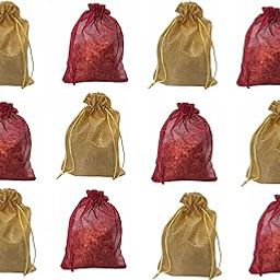 23 X 18 cm Self Design Potli Bags for Gifting Pack of 12-image-79