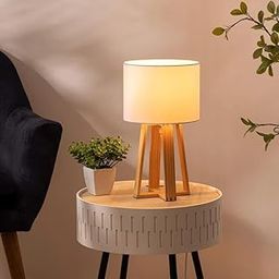 The Online Emporium Multi-Legged Table Lamp | Natural Wood Frame Lamp for Living Room (White,18 x 32 Cm)-image-18