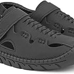 Mens Palmroot Fisherman Sandals with Cushioned Insocks, Velcro Closure Strap | Trendy and Sporty Design Premium Upper, Closed Sandal for Spring Summer Rainy Travelling Walking Flip Flop-image-19