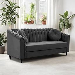 FURNY Dorano 2 Seater Fabric Premium Sofa Set for Living Room- (Grey Color)-image-54