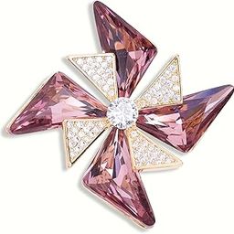 Art Deco Inspired Pinwheel Brooch Pin | 18k Gold Plated | Trendy, Lightweight & Comfortable | Stylish & Tarnish-Resistant | Qty : 1pc-image-76