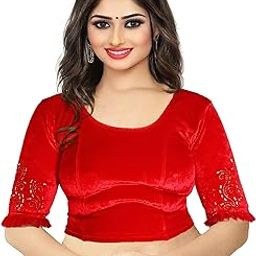 Latest Stone Work Blouse Stretchable Soft Velvet Readymade Saree Blouses for Women Trendy Designer Blouse Stylish Collection for Festival-33