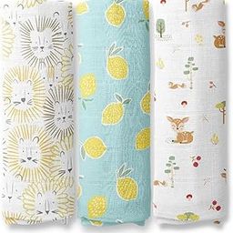Haus and Kinder 100% Cotton Muslin Swaddles Wrap for Newborn Baby-Swaddle Cloth for New Born, Muslin Baby Swaddle Wrap for New Born, New Born Swaddle, 100x100 cm, Pack of 3, Wildlife Wonder Collection-image-78