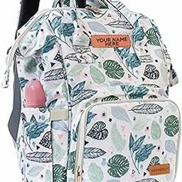 Motherly Elegant Customized Diaper Bag for Mothers for Trave with Warranty, Maternity Bag for Newborn Baby, Mothers Travelling Bag, Multipocket Baby Bag, Hospital Bag for Moms (Green Leaf)-image-16
