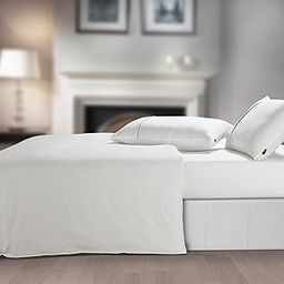 Spread Spain Cotton Oxford 400 Thread Count Geometric Pattern King Size Double Bed Zipper Duvet/Quilt Cover Soft and Comfy Duvet Cover White (90" x 108" inch)-image-1