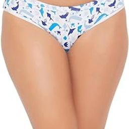 Women's Cotton Low Waist Outer Elastic Bikini Panty - White-picture-20