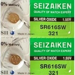 Seizaiken SR616SW 321 Silver Oxide Batteries 1.55V for Wrist Watch - Pack of 2 Batteries-15