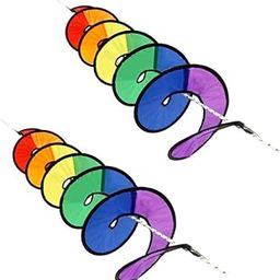 UJEAVETTE 2 Pieces Rainbow Wind Spinner Camping Festival Yard Garden Decoration-image-88