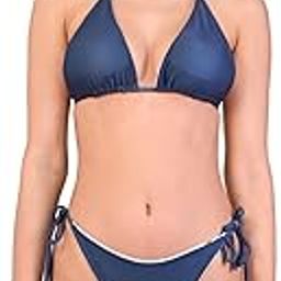 Reversible Triangle Bikini Set | Triangle Halter Bikini Set, Side-Tie Bottom, Two Piece Swimwear Set-picture-38