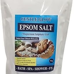 GENTLE GLOW Epsom Salt (Bathing Salt) - Pure Magnesium Sulphate USP | Promotes Relaxation & Relieves Muscle | Natural Detoxification | Foot & Aromatherapy Soaks | Skin Softening - 1Kg-image-43