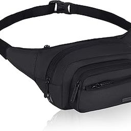 Waist Bags for Men Women I Ultra Strong Stitching, Sturdy Zipper, Waterproof Pocket, Large Fanny Pack for Hiking Travel Camping Running Sports Outdoors,with Adjustable Strap (Black)-image-34