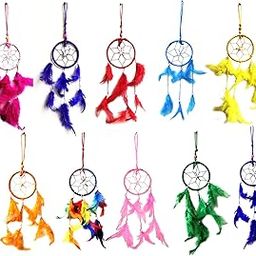 ME & YOU Wall Hanging Round Dream Catcher for Attract Positive Dreams (Pack 10) Multicolor-image-54