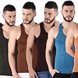 dollar Lehar Combed Cotton Men's Pack of 8 Multicolour Vest-picture-33