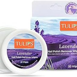 Tulips Nail Polish Remover Wipes, Enriched with Lavender Oil & Tea Tree Oil (30 Wipes each) (Pack of 3)-5
