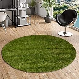 CHETANYA Loomtex ™ 35MM Loomtex Artificial Grass Mat Round Shape, Grass Rug for Home Decoration, Grass Indoor Outdoor Rug - 62X62 cm-image-4
