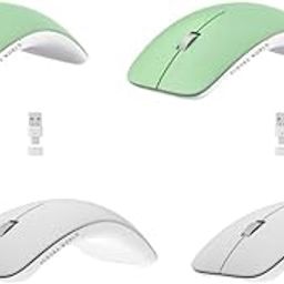Aurora World TM | World of Tech.|Ergonomic Curve Wireless Mouse|Both USB & Type-C Receiver|Sleek & Stylish Mouse|Colour: Emerald(Green)|1 Free Magnetic Cover: Pearl(White) Pack of 2-image-79