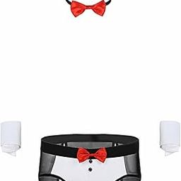 Men's Tuxedo-Style Costume Brief with Bow Tie, Low Rise-image-12
