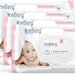 ICEBERG Natural Care Sensitive Baby Wipes, Unscented, Hypoallergenic, 99% Purified Water 80 Wipes in 1 pack (4)-image-11