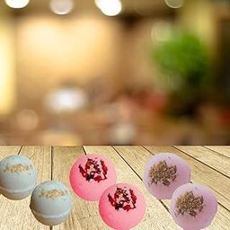 Bath Bomb - Rose petals, Oats,lavender essential oil bath spa gift set - Gift Combo for women (75 g) each pack of 6 bath set-image-60