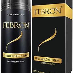 Febron Hair Building Fibers - Hair Loss Concealer For Thinning Hair - Giant 30gm (Black)-38