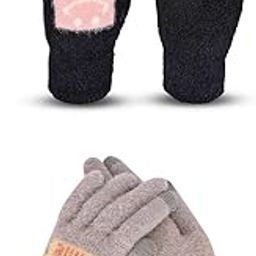 Women's Touchscreen Winter Woollen Pack of 2 Pairs Gloves For Cold Weather (SGD-11161120) (Multicolor, Free Size)-image-45