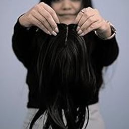 GUSH HAIR 2 Clip Scalp Topper Black Scalp Topper for Women-44