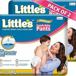 Little's Baby Diapers XL Size (Extra Large) Pants Style | 12-17 kg | 48 Count - Pack of 2 | CottonSoft Baby Diaper with Leakage Guard, Wetness Indicator & 12 Hours Absorption-27
