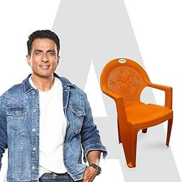 AVRO FURNITURE Glossy Baby Chair for Kids,Todlers,Nursery Upto 40 Kg. Bearing Capacity and Strong & Sturdy Structure,Single Chair,Orange Color-30