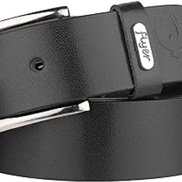 flyer Men's Leather Belt (Formal/Casual) (Colour -Black) Buckle Adjustable Size Genuine Original Leather (BL3357)-picture-0