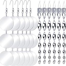 Upgraded Bird Scare Devices, 3.9 Inch Large 18PCS Reflective Discs Set + 6PCS Bird Scare Rods, Double-Sided Bird Reflectors Keep All Birds Away Woodpeckers Pigeons from Your House Garden Boat-picture-23