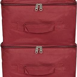 Travel Duffle Bag|Underbed Storage Bag|Blanket cover|Clothes Bags|Small Size|Pack of 2 (Maroon)-image-105
