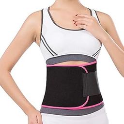 obliss Slim Belt (Black & Pink) Weight Loss Hot Slimming Belt for Men, Women Belly Sweat Slim Belt Neoprene Fat Burning Sauna Waist Trainer Healthy Sweat, Weight Loss Free Size-image-63