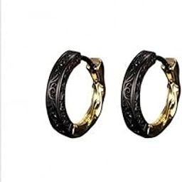 1 Pair of Vintage Inspired Men's Retro Hoop Earrings-image-41