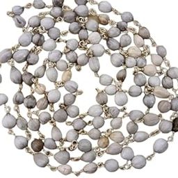 Hdbg Vaijayanti Ki Mala Original Certified By IGL Lab Silver Chain Real 108 Braj Seeds Chanting Mala वैजयंती माला वैजन्ती माला Baijanti Mala For Laddu Gopal Vaishikaran Mala/Attraction Mala For All Vaijayanti Mala bajanti mala for laddu gopal-image-2