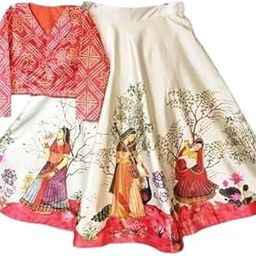 Digital Print Semi Stitched Lehenga & Crop TopBZ_KAIZENMGNEXTRAJWAD-image-94