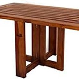 MP ENTERPRIESES Garden and Outdoor Rosewood/Sheesham Wood Strip Design Folding Coffee Table (Brown)-image-49